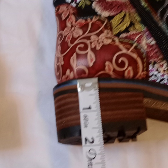 L'ATISTE Brown and Green  Floral Combat Moto Boots, Size 40/ 8.5 - Picture 9 of 9